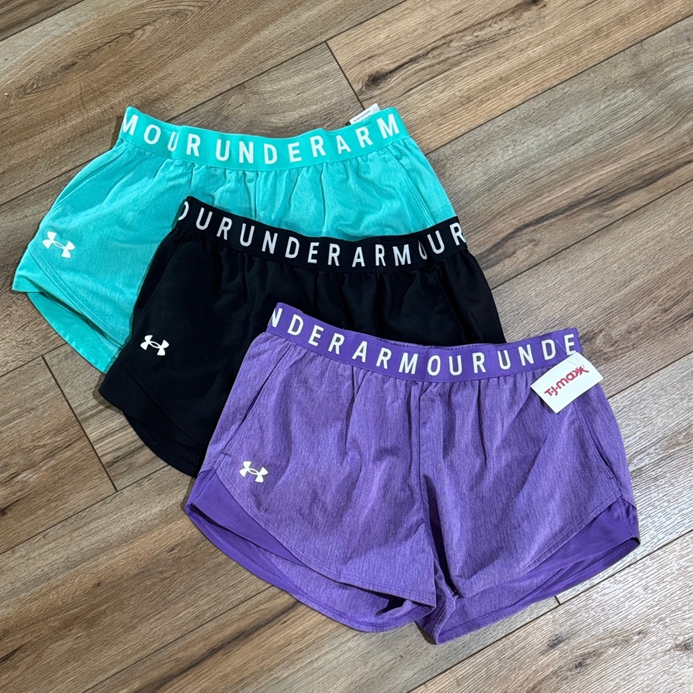 Under Armour Women's Athletic Shorts - Teal Green, Black, Purple